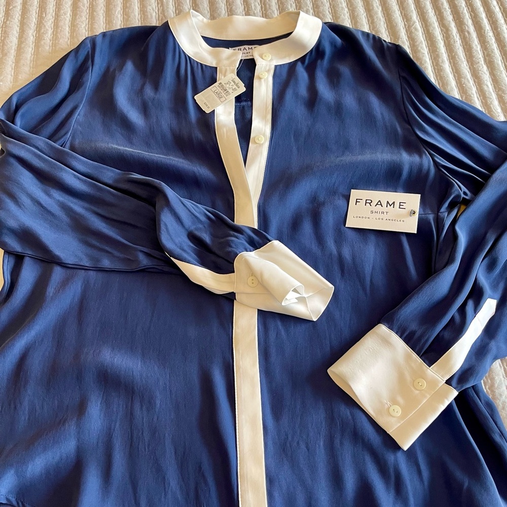 NWT Frame Silk Blouse
